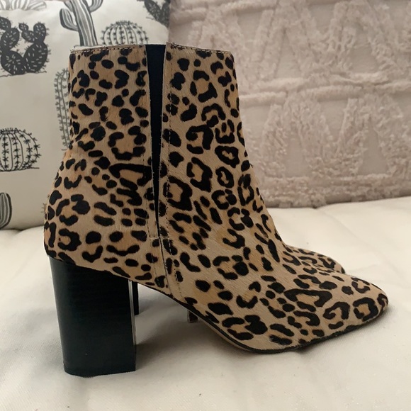 Halogen genuine fur calf hair animal print boots - Picture 3 of 13